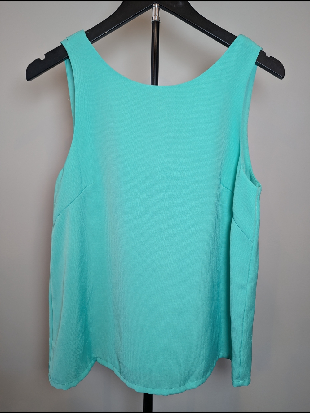 FRNCH Women's Size S Teal Flowy Silky Bow Back Tank Top Business Casual